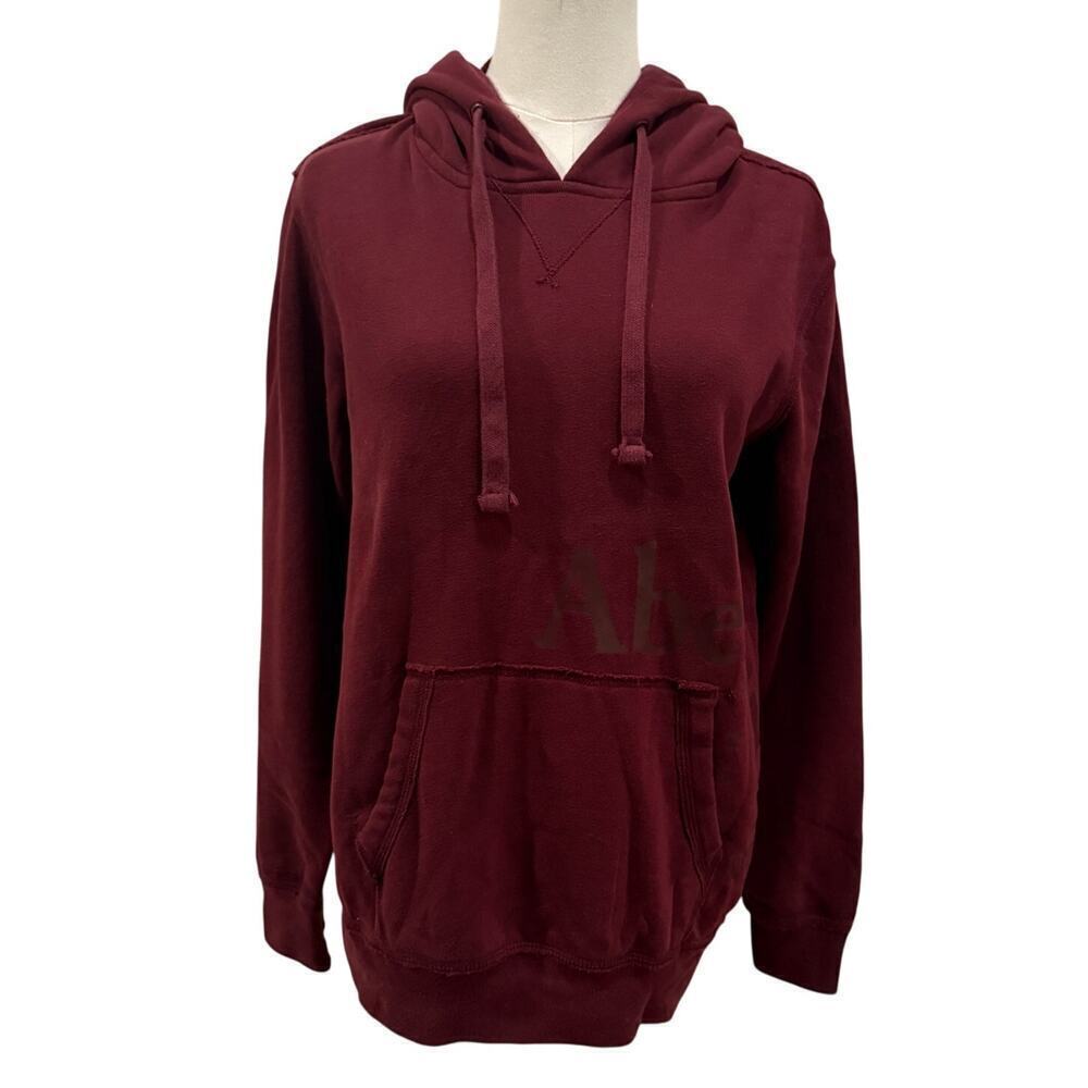 Abercrombie & Fitch Fleece Hoodie Maroon Burgundy XS Pullover Kangaroo Pocket